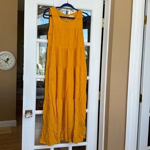 Max Studio Smocked Mustard Maxi Dress